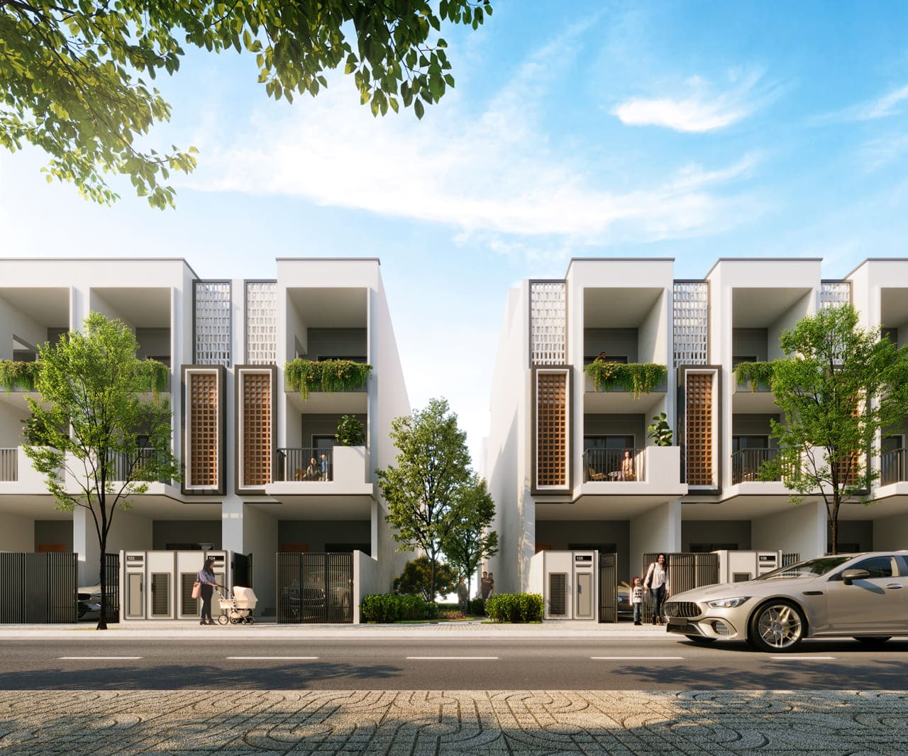 Phối cảnh nhà phố liền kề có diện tích đất 112m2